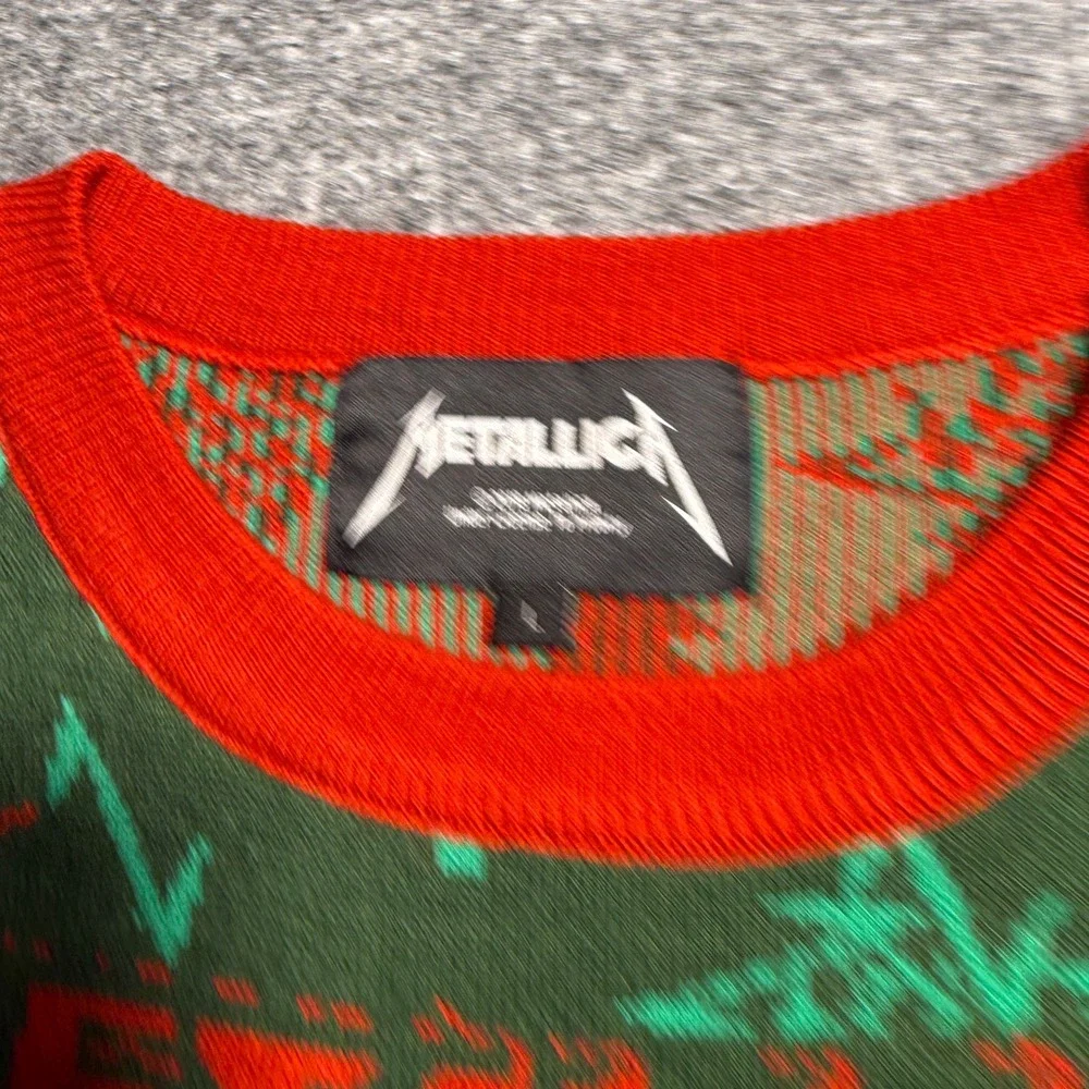 Metallica And Xxxmas For All Ugly Christmas Sweater Green Red Mens Large